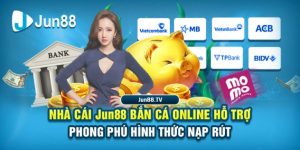 Nhà cái Jun88 bắn cá vip online hỗ trợ phong phú hình thức nạp rút